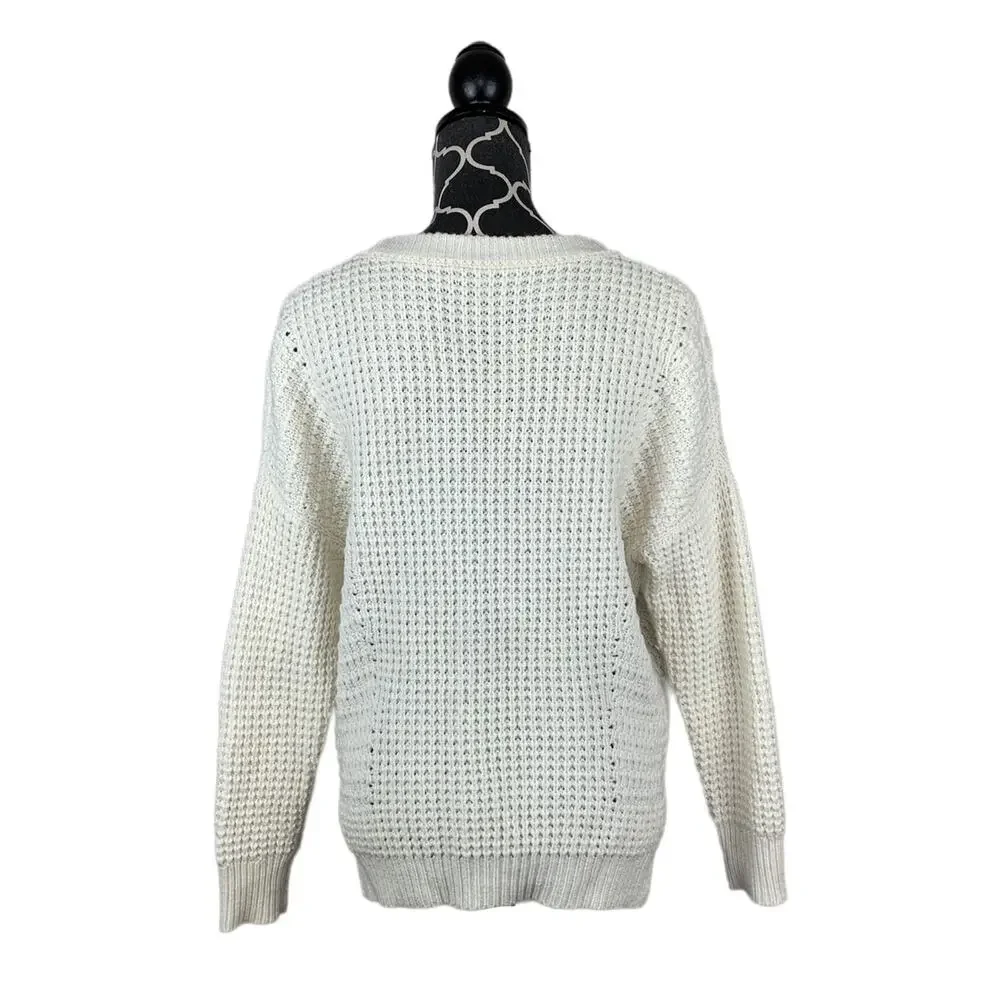 Madewell Stitch Mix ivory Cream Pullover Sweater Sz XS